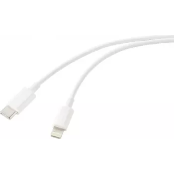 Renkforce USB-Kabel USB 2.0 USB-C Stecker Apple Lightning Stecker Weiß (RF-6857550)