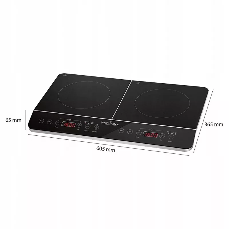 PROFI COOK PC-DKI 1067 Induktionskochfeld, 3500W, 2 Kochzonen, schwarz