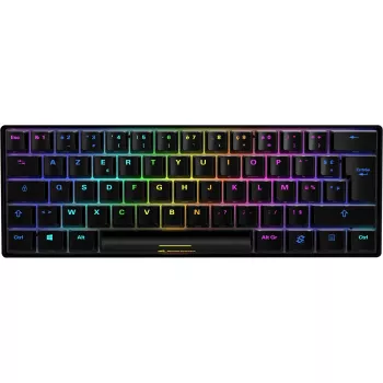 Sharkoon SGK50 S4 Tastatur Gaming USB AZERTY Französisch Schwarz 60% RGB LED