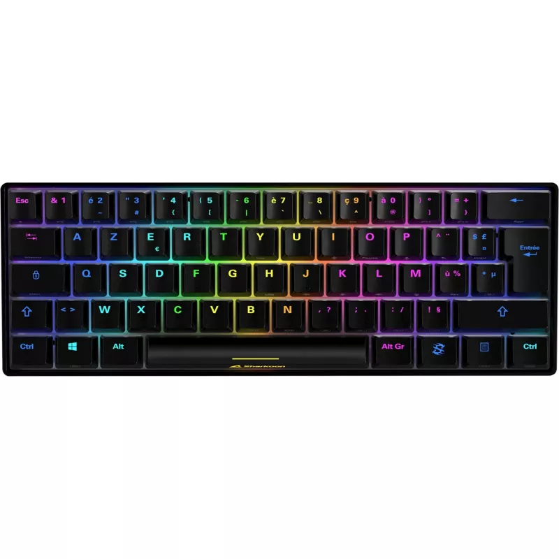 Sharkoon SGK50 S4 Tastatur Gaming USB AZERTY Französisch Schwarz 60% RGB LED