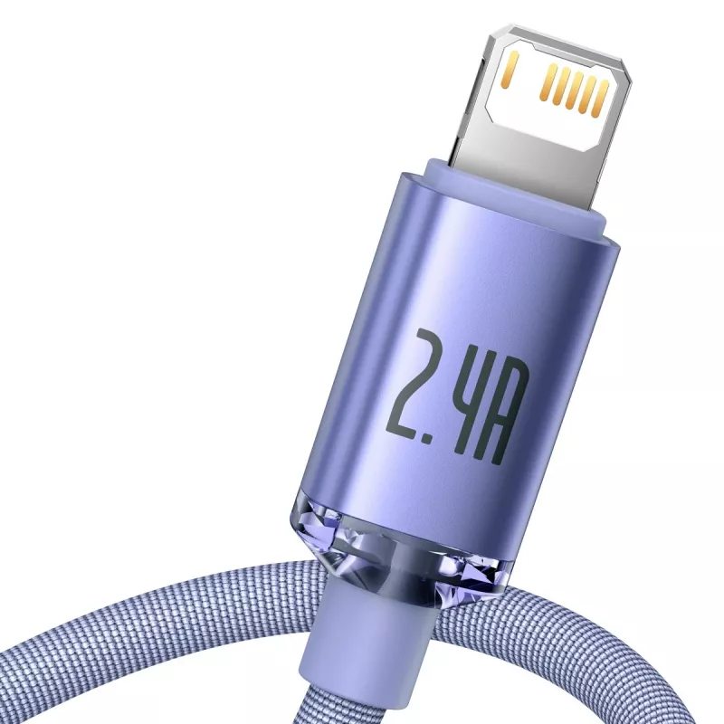 Baseus Crystal Shine Kabel USB auf Lightning, 2,4A, 2m (lila)