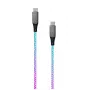 USB-C-auf-USB-C-Ladekabel FIXED FIXDLED-CC-RA mit PD-Unterstützung und fester Länge, integrierte Regenbogen-LED