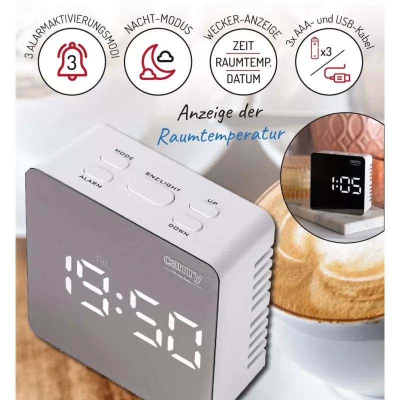 Wecker Camry CR 1150w Weckfunktion Weiß