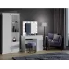 Schminktisch-Set MIJAS, rechtsseitig, top e shop — Tisch 98×76×51 cm, 4 Schubladen, LED-Spiegel, weiß, Höhe 1460 mm
