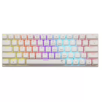 Mechanische Tastatur White Shark Wakizashi-2 US Red Switch, Tenkeyless/US-Layout, Weiß