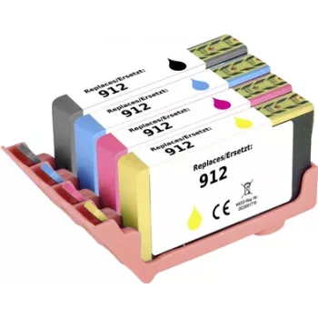 Renkforce Tinten-Kombipack ersetzt HP 912 (6ZC74AE) kompatibles Kombipack Schwarz, Cyan, Magenta, Gelb RF-I-HP912BKCMY4PK RF-5718852 (RF-5718852)
