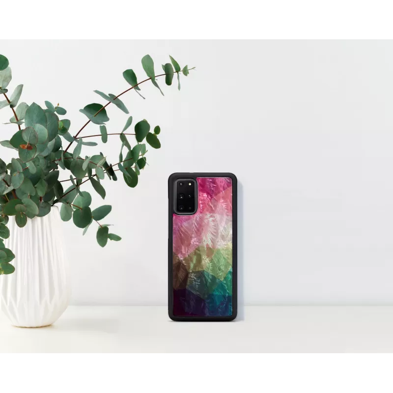Handyhülle iKins für Samsung Galaxy S20+ — Wasserblumen-Design, schwarz