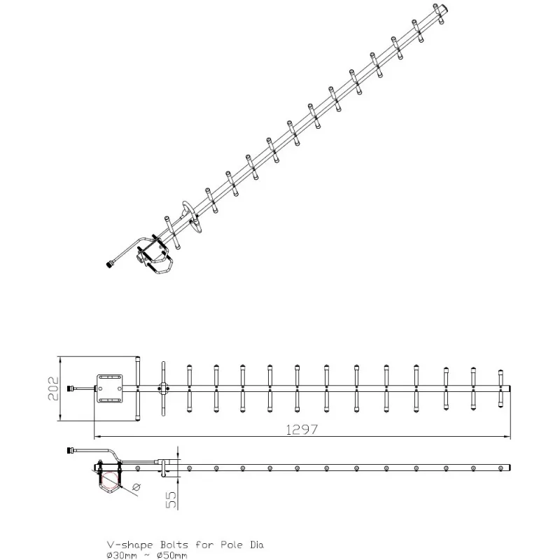 Directional Yagi Antenne ALLNET ANT-868-14dbi-Yagi 868 MHz 14 dBi N-Buchse