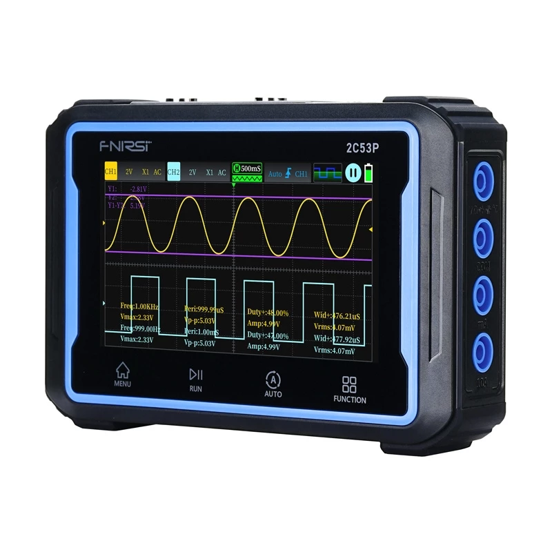 Tragbares 3-in-1 FNIRSI 2C53P 4.3-Zoll-Touchscreen-Oszilloskop