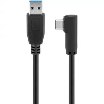 Goobay USB-C™ auf USB A 3.0 Kabel 90°, schwarz, 1,5 m – USB 3.0-Stecker (Typ A) > USB-C™-Stecker (66502)