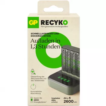 Batterieladegerät-Dockingstation GP M452 für NiMH Micro AAA, Mignon AA Akkus