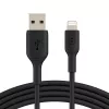 BELKIN PVC USB-KABEL USB-A - LIGHTNING, 1M, SCHWARZ
