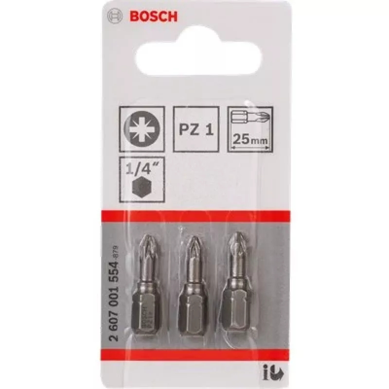 Schraubendreherbits Bosch Extra Hart 3 Stück PZ 2 25 mm