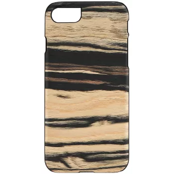 Handyhülle Man and Wood für iPhone 7/8 – weiß mit schwarzem Ebenholz-Detail