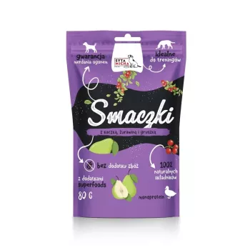 SYTA MICHA Ente, Cranberry- und Birnen-Leckerlis - Hundeleckerli - 80 g