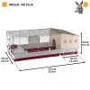 Käfig Ferplast Krolik 140 Plus für Kaninchen, Grau/Rot, B1420×T600×H500 mm, Metall/Kunststoff