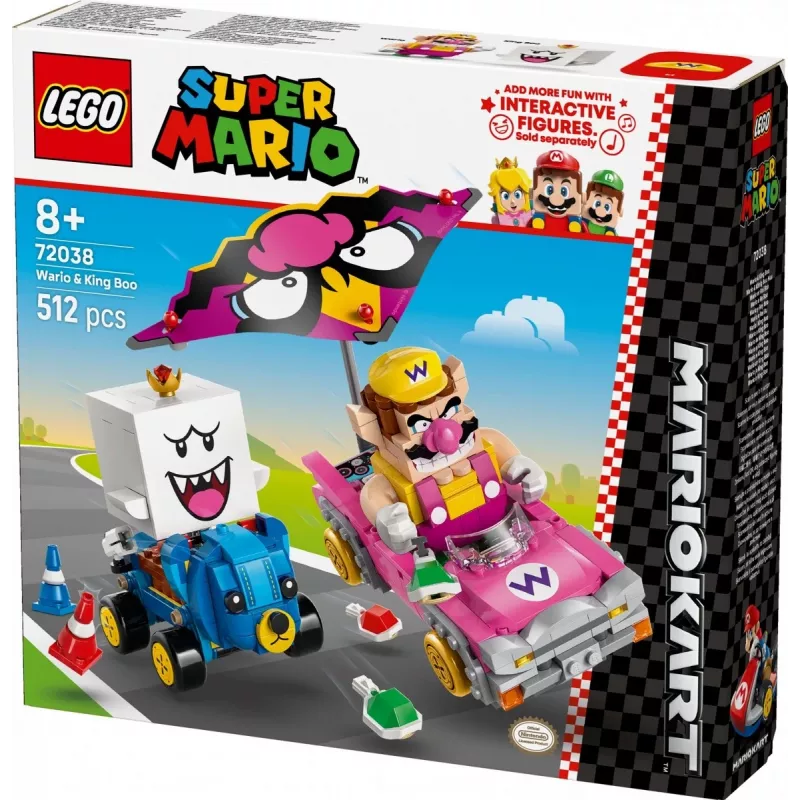 LEGO Bauspielzeug-Set 72038 Super Mario Mario Kart Wario King Buu Huu – Charakterfiguren und Streckenelemente