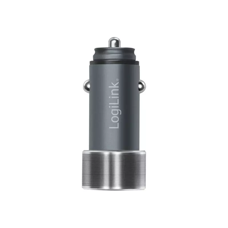 LogiLink Auto-Netzteil – 36 Watt – 3 A – PD 3.0, QC 3.0 – 2 Ausgangsports (USB, 24-poliger USB-C)