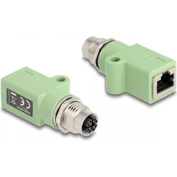 DeLOCK 60681 M12 RJ45 Steckverbinder grün M12 RJ45 vergoldet