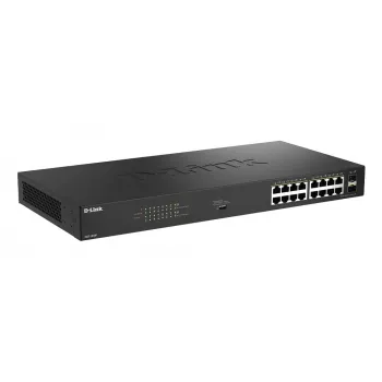 D-Link 18-Port Gigabit Unmanaged PoE Switch DGS-1018P/E — 16 x Gigabit RJ-45, PoE (IEEE 802.3af/at), 36 Gbit/s Switching-Kapazität