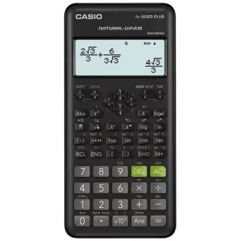 Wissenschaftlicher Taschenrechner CASIO FX-350ES Plus 2nd, 2-zeiliges Display, 12-stellig, batteriebetrieben, schwarz, 162×77×11 mm