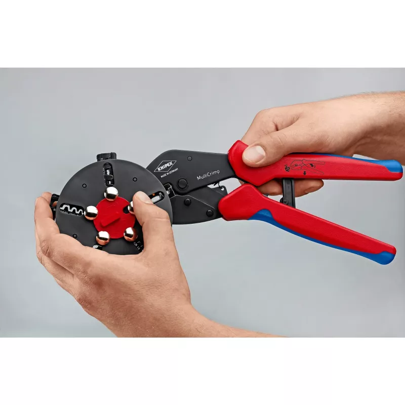 Knipex 97 33 02 Kabelcrimpzange Crimpwerkzeug Blau, Rot