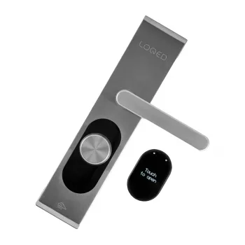 Intelligentes Türschloss Shelly LOQED Touch Edelstahl schlüsselloser Zutritt, Touchpad-Bedienung, Smart-Home-Integration