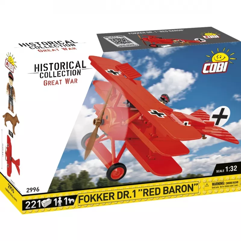 Blocks Fokker DR.1 Red Baron 221 Bausteine