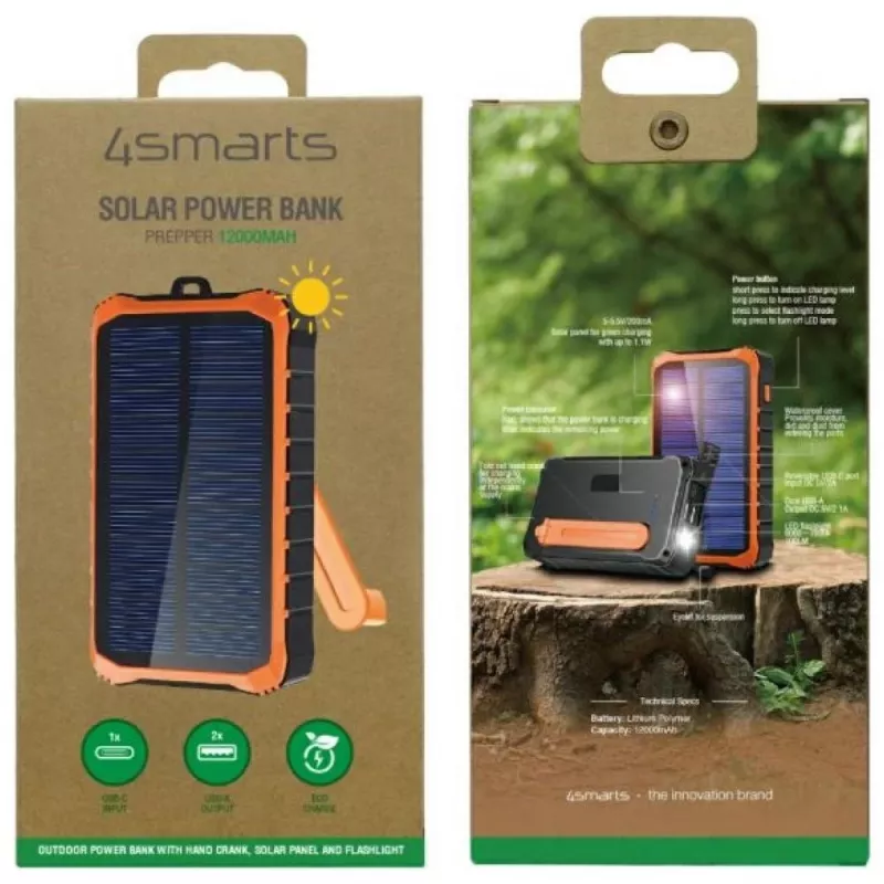 Powerbank Propper Solar 12000mAh grau