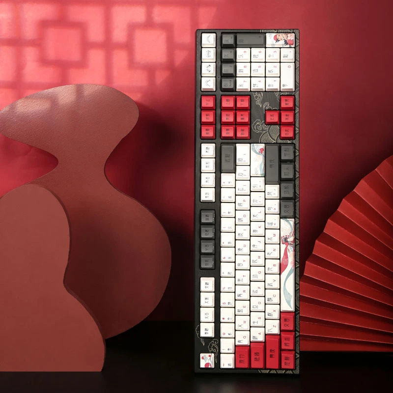 Mechanische Gaming-Tastatur Triton Varmilo VEA108 Beijing Opera, MX Brown-Schalter, weiße LED, US-Layout