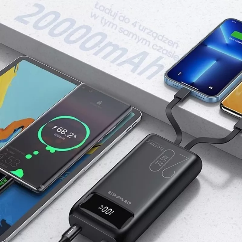 Powerbank 20000mAh P169 K 22.5W USB-C + Apple Cab