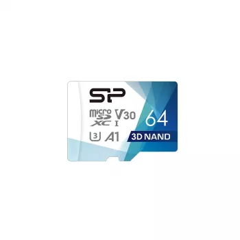 MicroSDXC-Speicherkarte Silicon Power Superior Pro 64 GB UHS-III U3 V30 100/80 MB/s mit SD-Adapter
