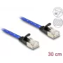 Netzwerkkabel DeLOCK RJ45 Flach Cat.6A 0,3m Blau