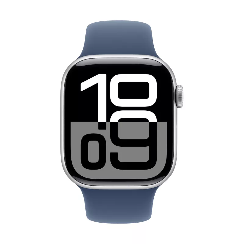 Watch Series 10 GPS 42 mm Silber Aluminiumgehäuse mit Denim Sportarmband – S/M