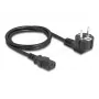 Netzkabel DELOCK CEE 7/7 (E+F) auf IEC C13 90° abgewinkelt, 1 m, H05VV-F 3x1,00 mm², schwarz