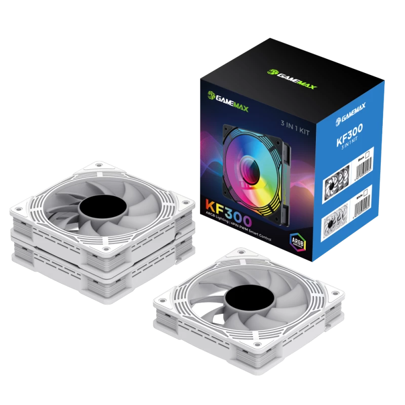 Gamemax | Gehäuselüfter | KF300 BK | Weiß