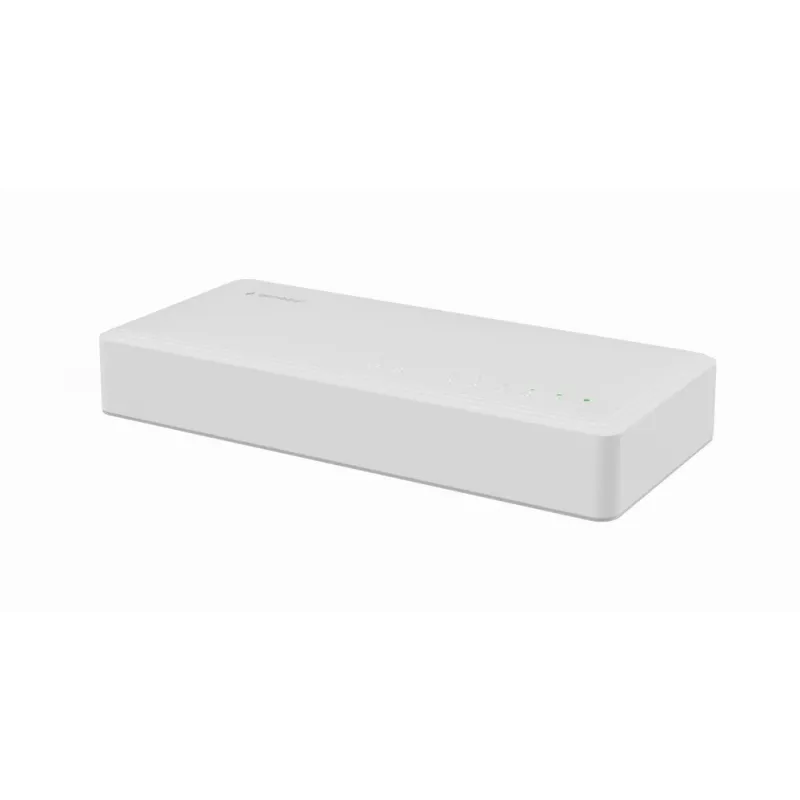Unmanaged Switch GEMBIRD NSW-G8-01 – 8× Gigabit Ethernet (10/100/1000), Weiß, DC 5V
