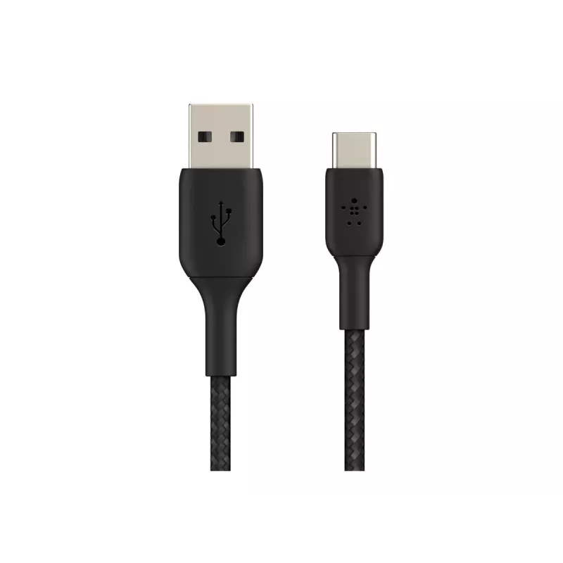 Cable Braided USB-C USB-A 2m Black