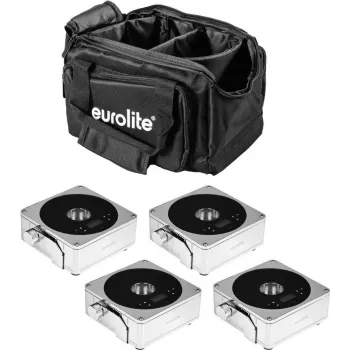 flach Light Set 4x AKKU EUROLITE 20000425 mit Soft-Bag – 4-teiliges batteriebetriebenes Flachscheinwerfer-Set