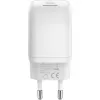 USB-C Fast Charger Nano, PD, GaN, 65 Watt (Weiß, 1x USB-A, 2x USB-C PD, Charge 3.0)