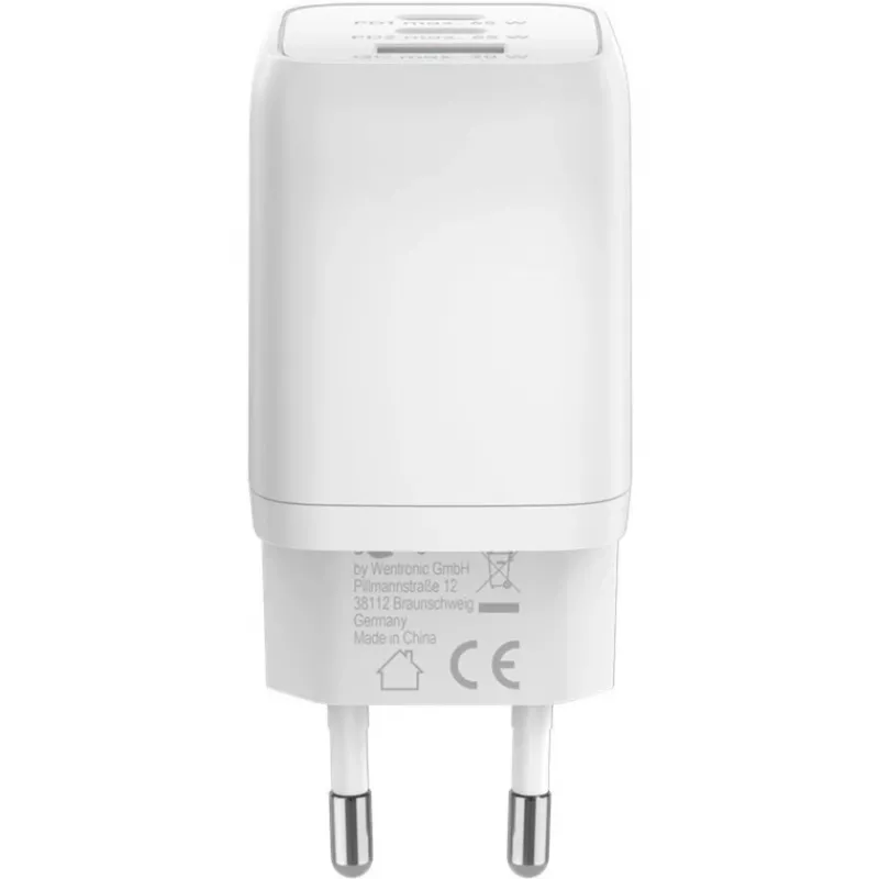 USB-C Fast Charger Nano, PD, GaN, 65 Watt (Weiß, 1x USB-A, 2x USB-C PD, Charge 3.0)