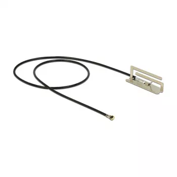Antenne DELOCK 86217 MHF-Anschluss 4 dBi, 2,4–2,5 / 5,15–5,875 GHz, 50 Ω, 0,134 m Kabel, schwarz/silber