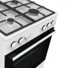 Freistehender Gasherd Gorenje GG6A10WFFM, weiß, 4-Flammen-Kochfeld, 72 L Gasbackofen, Drehregler vorne
