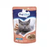 Nassfutter für Katzen PREVITAL Cat Food Mix 4 Sorten — Huhn, Kalb, Lachs, Geflügel, 96 x 100 g Beutel (9,6 kg, adult)