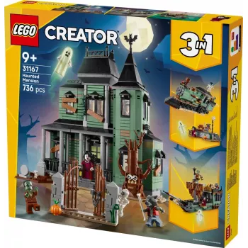Konstruktionsspielzeug LEGO Creator 3-in-1 Spukhaus Modell 31167 – 736 Teile, 3 Modelle, 5 Minifiguren