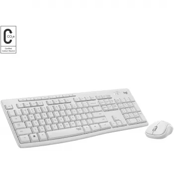 Logitech MK295 Leise Tastatur & Maus Set, Weiß, Kabellos via USB-Empfänger, Schweizer Layout, 920-009872