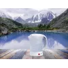 Elektrischer Wasserkocher LAFE LAFCZA45865, Edelstahl, 0,6 L, 600 W, hellgrau, klappbarer Verriegelungsdeckel