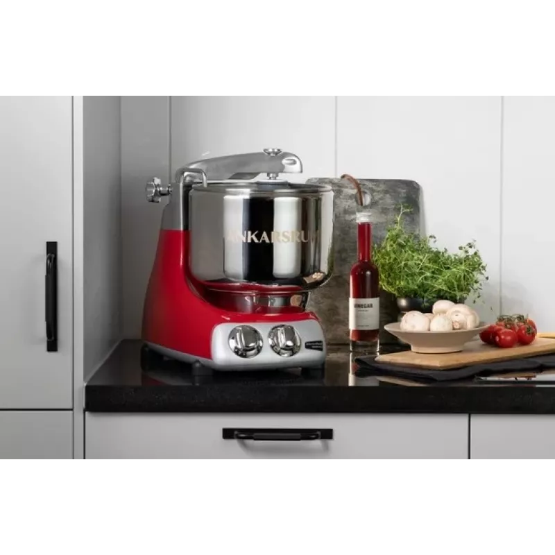 Küchenmaschine Ankarsrum Assistent Original AKR 6230 RD — 1500 W, 7 L Edelstahlschüssel, Metallgehäuse, Rot