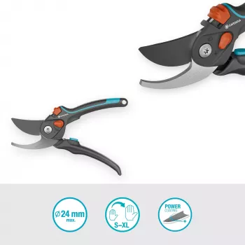 Gartenschere PremiumCut Pro Flex (Grau/türkis, Bypass, stufenlos verstellbare Griffweite)