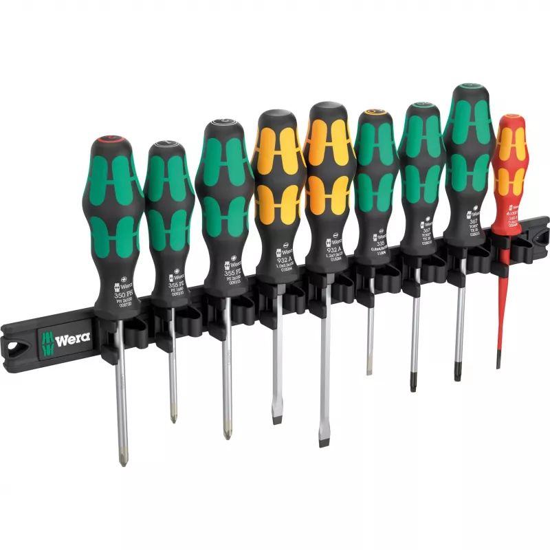 Wera 9650 Magnetschiene Kraftform Schraubendrehersatz, 9-teilig (05051012001)
